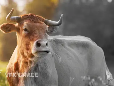 Cattle Cow Animated VFX Grace 3D model