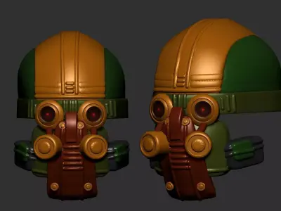 helmet high poly sculpt 3d printable ver 7 3D model 3D model