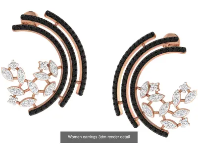 6 High Jewelry Galaxy Style Diamond Earrings 3dm renders details 3D Model Pack