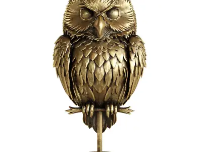 owl statue 3D model purchase