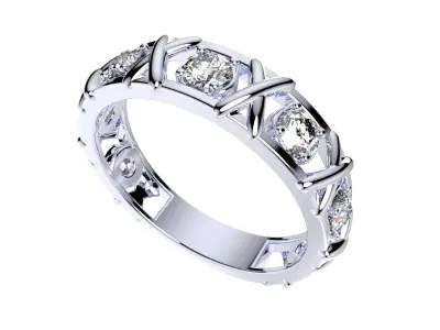 Wedding Set Ring 3D CAD Design-O110033 3D print model