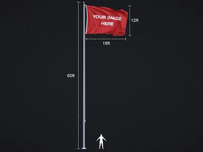 Flag Animated Looped 3D model