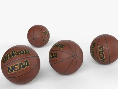 Collection of best basketball balls Low-poly 3D model