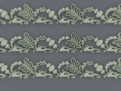 ornament baroque V6 3D model
