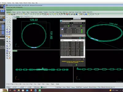 Luxury Rectangular Link Chain Necklace CAD Design 3DM STL 3D print model