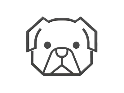 Pug Head Decoration v1 001 Low-poly 3D model