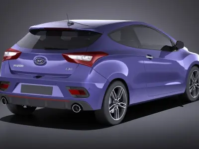 Hyundai i30 Turbo 3-door 2017 VRAY 3D model