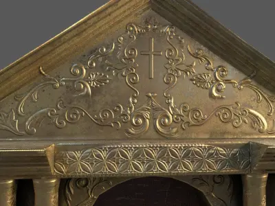 Church altarpiece Low-poly 3D model