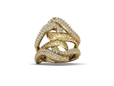 STL 3DM Women Ring Womens Ring Diamonds With Stone Model 3D print model
