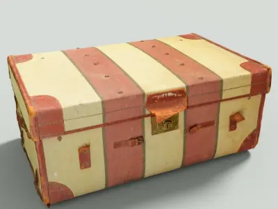 12 Vintage Suitcases Retro Valise Collection Low-poly 3D model