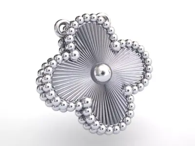 Alhambra Inspired Clover Pendant VCA 3D print model