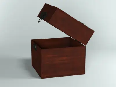 Decorative wooden box Low-poly 3D model