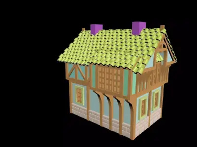 Medieval House 28 3D print model 3D model