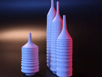 Vase set 2 three vases 3D print model