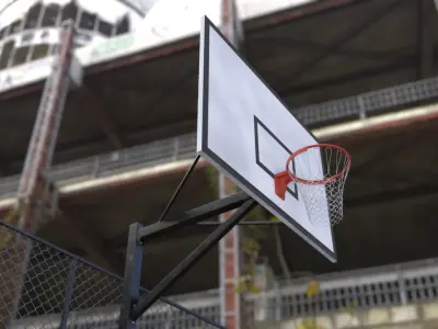 Street Basketball Court Low-poly 3D model