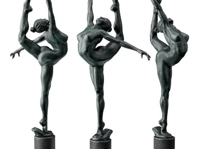 Ballet dancer attitude sculpture 3D model