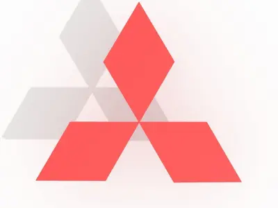 Mitsubishi emblem Low-poly 3D model