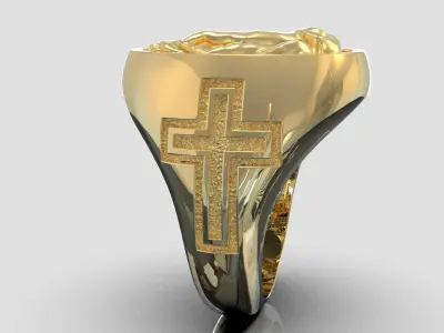 Man signet praying hand signet ring model 997 3D print model