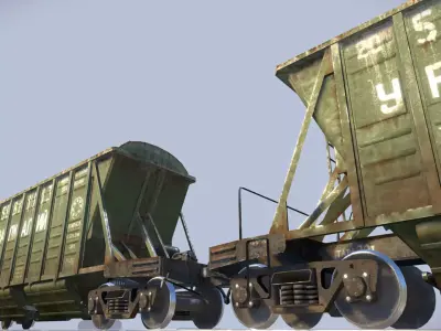 Railway Hopper Car vr1 Low-poly 3D model