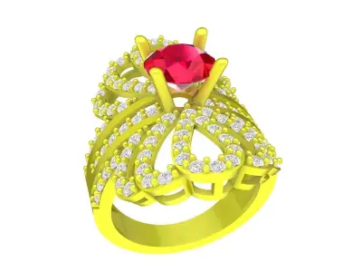 7892 luxury diamond women fashion ring 3D print model