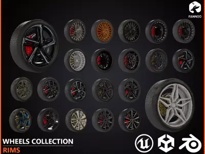 RIMS - Wheels Collection - All Formats Low-poly 3D model