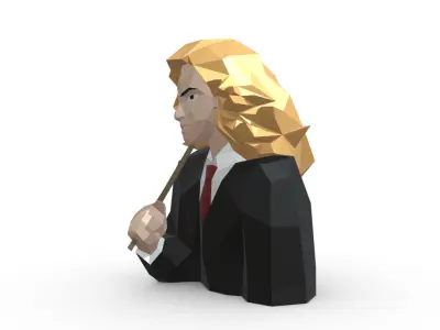 hermione low poly polygonal woman 3D print model