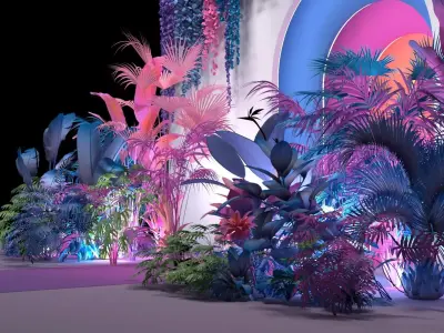 Fantasy Tropical Booth 3D model
