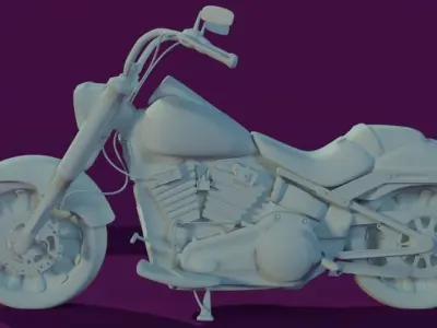 Harley Davidson -  FATBOY107  Low-poly 3D model