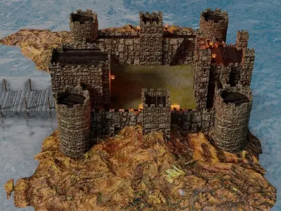 Low Poly Castle Low-poly 3D model