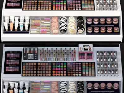 Large set of cosmetics 3D model