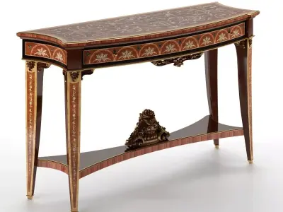 CONSOLLE ornate console table with marble top 3D model