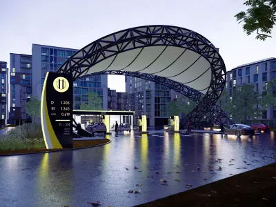 Gas station 2 3D model