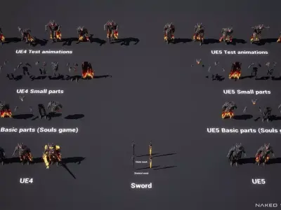 Dark fantasy Dragon Knight - Dragon knight boss - Enemy knight Low-poly 3D model