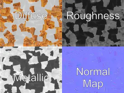 GoldEdged Medieval Mirror model pack Low-poly 3D model