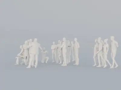 03 LP THIRTIES BUSINESS CASUAL SPORT CROWDS MAN SITTING WOMAN 3D print model