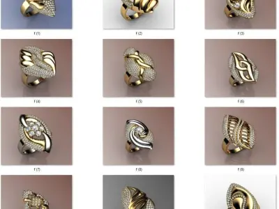 130 adet 3d ring 3D print model