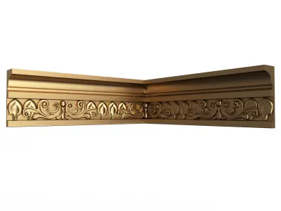 Cornice Decoration Molding 012 90 Degree Low-poly 3D model