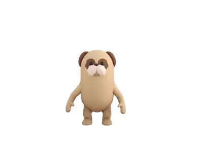 Rigged ShihTzu Dog Character 3D model