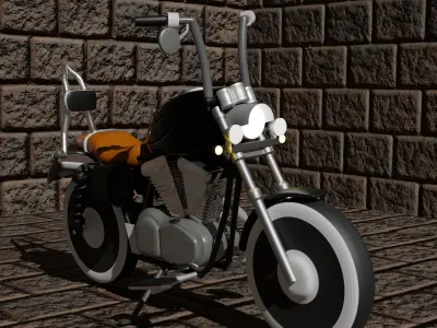 Harley Davidson Lowpoly Model 3D model