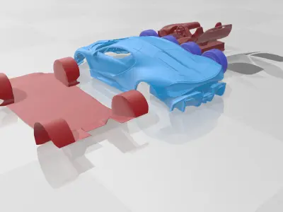 Bugatti Tourbillon - Separate Parts STL Model 3D print model