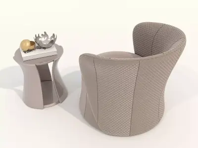 Modern Coffee Table and Armchair Set 74 3D model