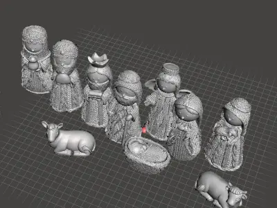 NATIVITY FULL SET 11 FIGURES MODEL CHRISTMAS ORNAMENT FAMILY 3D print model