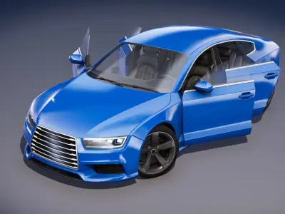 Realistic Car HD 02 Low-poly 3D model