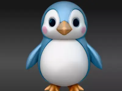 Penguin Toy  Articulated 3D Print Model Two Model Pack Low-poly 3D model