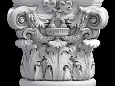capital ornate column 3D model