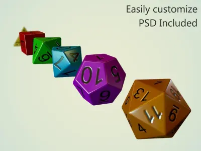 Simple RPG Dice Low-poly 3D model