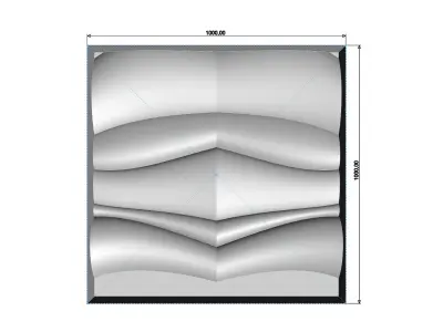Abstract wave pattern relief 3d wall panel N01 3D print model