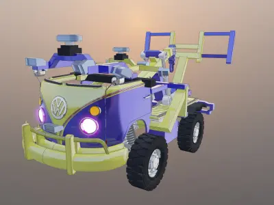 Kombi Transporter Wrecker Vehicle  3D model