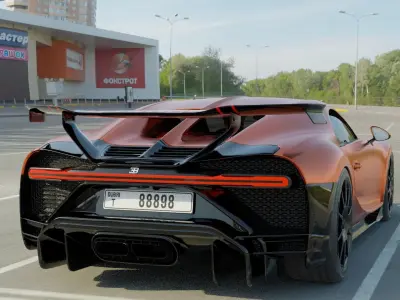 Andrew Tate Bugatti Chiron Pur Sport Rigged 3D model