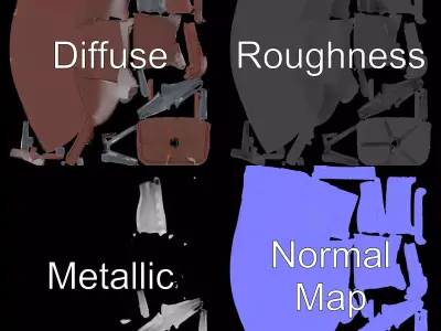 Luxurious Leather Armchair model pack Low-poly 3D model